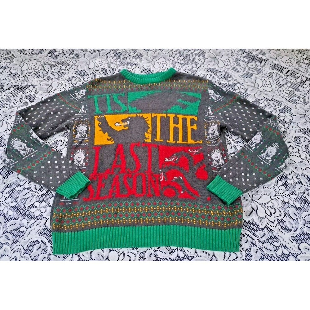 Game of Thrones Ugly Christmas Sweater Mens M Tis the Last Season‎ Sweatshirt